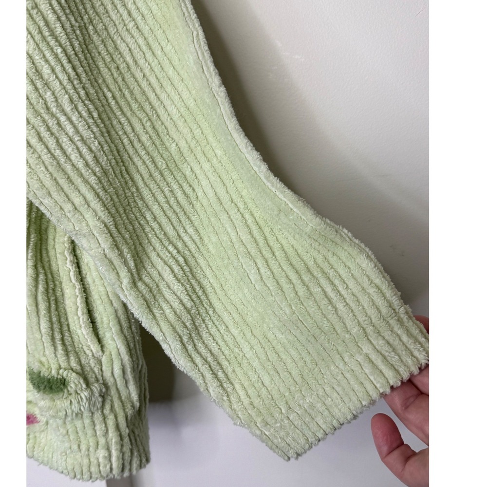 House of Chenille Bed Jacket Green Medium - Picture 5 of 11